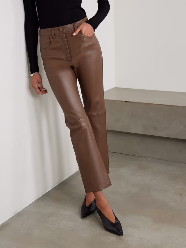 Alternative view of Duke cropped leather flared pants