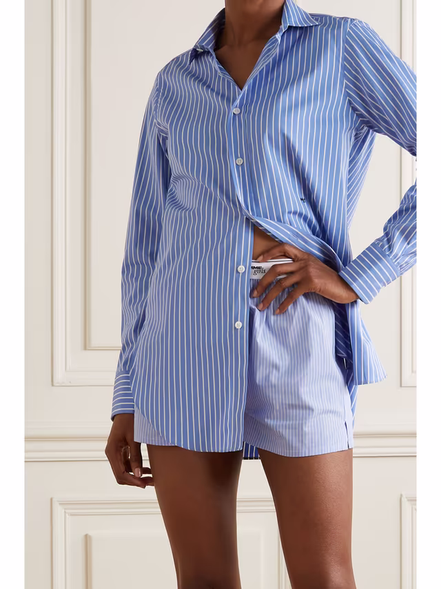 Alternative view of Striped cotton-poplin shirt