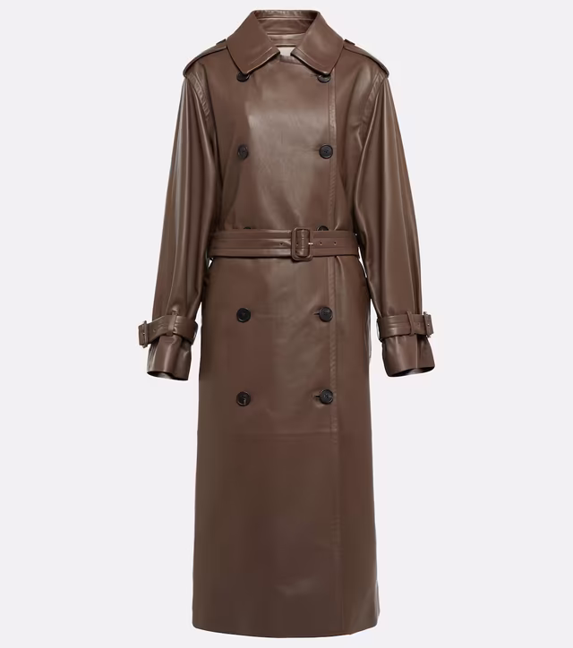 Benzy leather trench coat