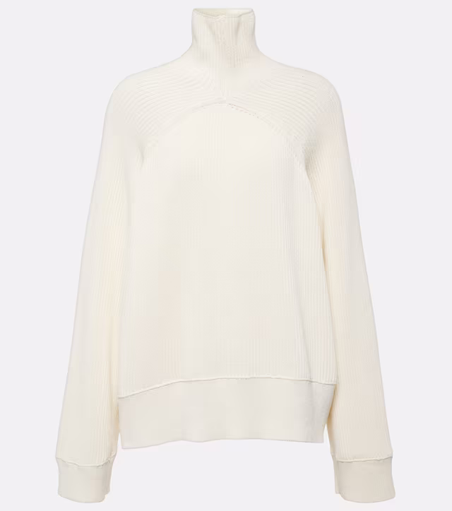 Cotton-blend turtleneck sweater
