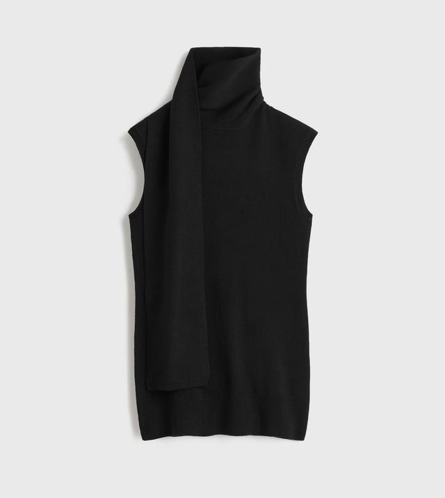 Sleeveless scarf knit black