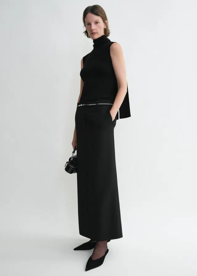 Alternative view of Sleeveless scarf knit black