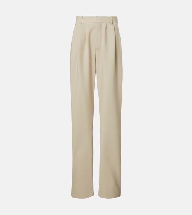 Pleated wool wide-leg pants