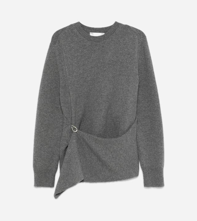 Draped panel sweater