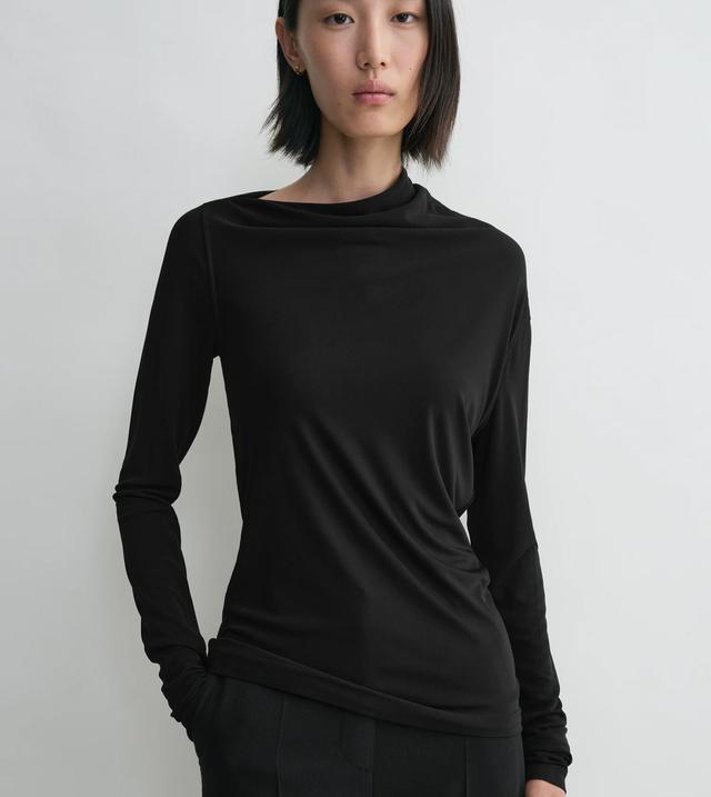 Draped jersey top black