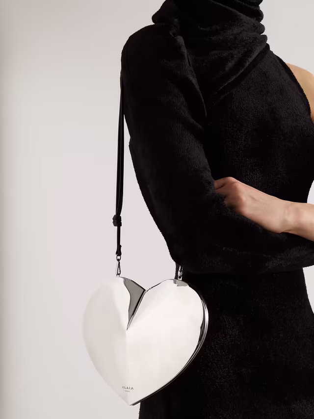 Alternative view of Le coeur leather trimmed silver-tone metal shoulder bag